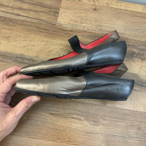 Pas de Rouge Silvia Peep Toe Low Wedge Leather Shoes Women's - Picture 12 of 12